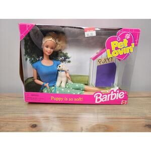 Mattel's Barbie #23007 Pet Lovin' Barbie with puppy NRFB 1998